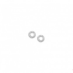 Zilverenoorknoppen zirkonia in cirkel  ( 1323133 )  tray 1 - 10027672