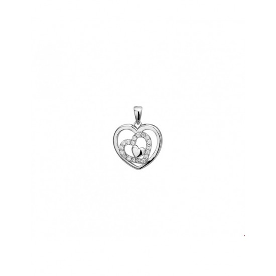 Zilveren hanger hart met zirkonia hart en hart er in 13.23290 - 10028201