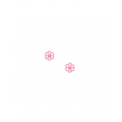 Oorknoppen Zilveren bloem met roze emaille - 10029217