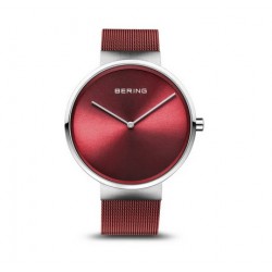 Bering horloge classic rood milanese band en stalen kast 14539-303 - 10032561