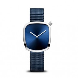 Bering pebble horloge blauw/staal   18034-307 - 10032579