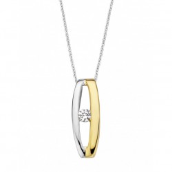 Mori Fashion bicolor 14krt bicolor gouden hanger met diamant 0.03   41-HMFD-5 - 10033455