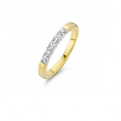 bicolor gouden ring 585krt moire 611  5x0.05 (0.25)w/si - 10027435
