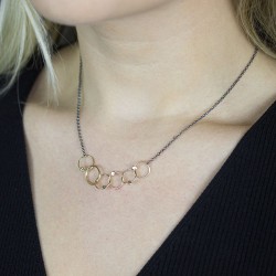 JEH Collier zilver oxy + Goldfilled cirkels - 10032623