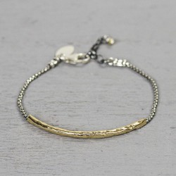 Jeh Armband zilver met lange goldfilled buis - 10032363