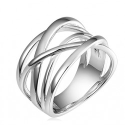 Zilveren ring crossover mt 54 - 10032835