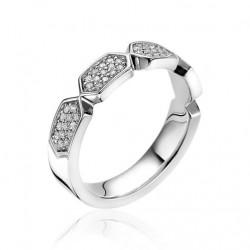 zinzi zilveren ring met zirkonia 5x zeskant mt56  zir1788-56 - 10030264