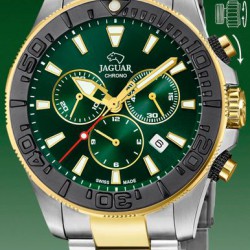 Jaguar heren horloge bicolor met groene wijzerplt J873/2 - 10032099