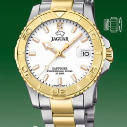 Jaguar dames horloge bicolor met witte wijzerplt - 10032990
