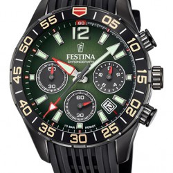 Festina heren horloge zwart groene wijzerplt choro  F20518/2 - 10032942