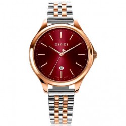 Zinzi horloge Classy 34mm rose, bordeaux wijzerplaat ziw1038 - 10031903